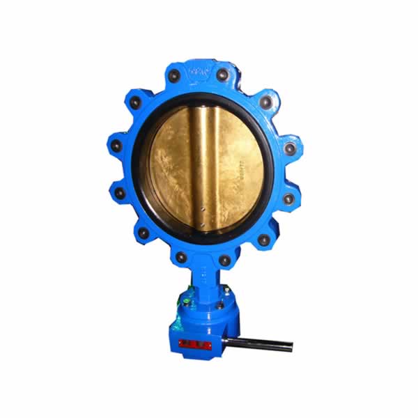 Lug butterfly valve with aluminum bronze disc
